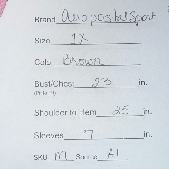 Aéropostale Sport Floral Logo V-Neck Tee Taupe Brown Size 1X - Picture 6 of 6